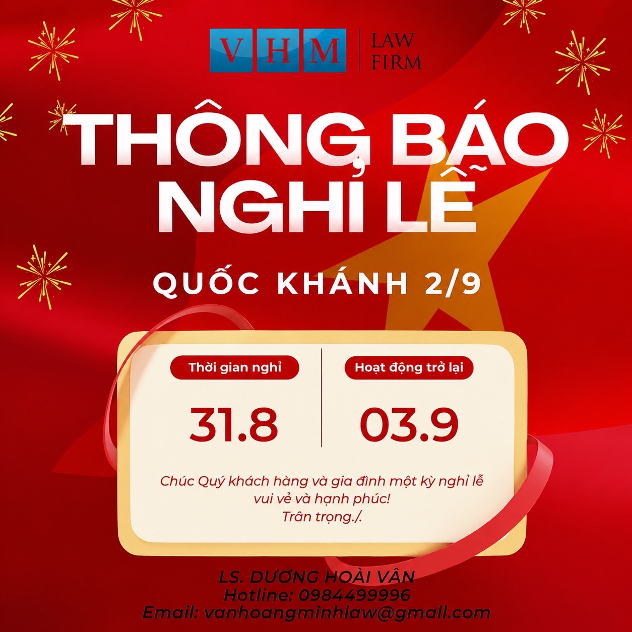 Lịch nghỉ Lễ Quốc khánh 02/9/2026